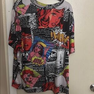 SHEIN Red and Black Graphic T-Shirt Relaxed Fit